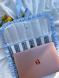 Bolsa de viaje acolchada de algodón con logotipo personalizado al por mayor para tablet y portátil, funda protectora, bolsa para libros, bolsa acolchada de algodón con bolsillos - Product Image 5