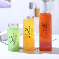 Bouteilles de jus et de boissons en plastique PET carrées et rectangulaires de marque TINH DIEU VIETNAM, impression numérique, trou pour paille, directement de l'usine au Vietnam
