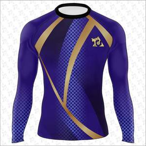 Color y tamaño personalizados para hombre, protector de erupción profesional de secado rápido, transpirable, para surf, natación, UV50 +, protectores de erupción personalizados - Product Image 5