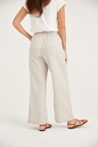 Pantalon de printemps unisexe en coton, lin, élastique, mi-plat, respirant, couleur unie, confortable, nouveau - Product Image 5