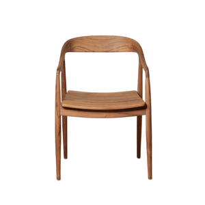 Chaise de salle à manger durable et écologique en bois de teck moderne pour bureau à domicile et appartement - Product Image 1