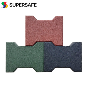 Supersafe Rubber Dogbone Pavés Absorbant les chocs Revêtement de sol en caoutchouc Conception de verrouillage Durabilité améliorée pour une utilisation intérieure et extérieure - Product Image 2