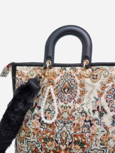 Bolso de Piel Sintética Estilo Bohemio para Mujer con Patrón Retro y Decoración de Perlas, Correa Extraíble, Gran Capacidad, Uso Diario - Product Image 2