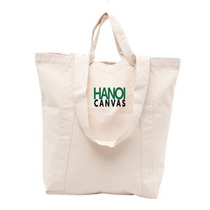 Large Capacity Stylish Eco-Friendly Canvas Tote Shoulder <b>Bag</b> with <b>Long</b> Cotton Handle Multi-Functional Customized Shopping <b>Bag</b> - Product Image 1