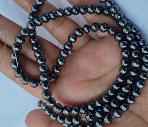 Cuentas de Moissanita Negra Facetada de 13 Pulgadas y 6.50 MM para la Elaboración de Joyería de Moda Femenina, Collar de Cuentas - Product Image 2