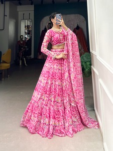 Top Quality Georgette Fabric Heavy Embroidery Bridal Party Wear <b>Lehenga</b> Choli Set Traditional Wear for <b>Women</b> Wedding Functions - Product Image 6