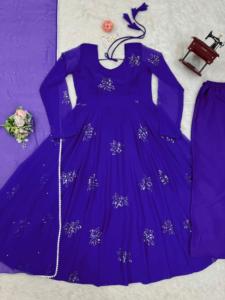 Beau costume de designer et Pent-Dupatta avec fil et travail de séquence - Product Image 3