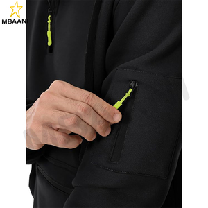 Sweat-shirts à capuche en polaire pour hommes, vêtements de sport, entraînement, manches longues, col zippé, avec poches - Product Image 5