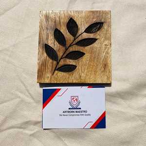 Posavasos redondo de madera de mango con diseño de águila grabado - venta al por mayor - decoración para comedor - Product Image 1