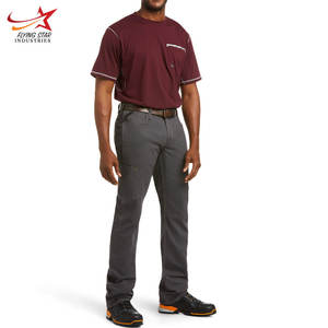 กางเกงคาร์โก้ขาตรงของผู้ชายกางเกงขาตรงแบบเต็มตัวสามารถวางซ้อนกันได้พร้อมกระเป๋าด้านข้าง - Product Image 3