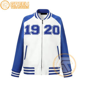 เสื้อแจ็กเก็ตทีมโรงเรียน Zeta phi Beta ผ้าคอตตอนปักลายมีตัวอักษรระบายอากาศ - Product Image 1