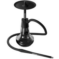 Nouvel Arrivage Narguilé de Luxe au Design Accessoire pour Fumer Narguilé Shisha en Acier Inoxydable de Couleur Grand Verre Jaune avec Tuyau d'Inde