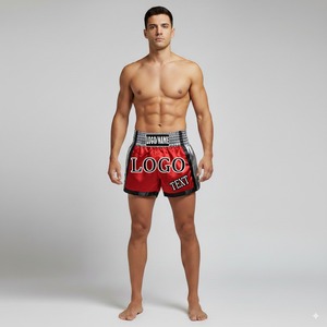 Pantalones cortos de Muay Thai con impresión por sublimación al por mayor pantalones cortos de Muay Thai hechos en Pakistán pantalones cortos de Muay Thai con logotipo personalizado - Product Image 4
