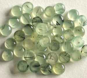 Piedra preciosa redonda de cabujón de Prehnita natural de alta calidad hecha a mano para hacer joyería regalo para ella pulida - Product Image 3