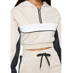 Conjunto de chándal cortavientos con cremallera para mujer al por mayor personalizado último diseño ropa térmica informal de poliéster para invierno - Product Image 3