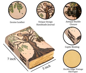 วารสารหนังแนววินเทจทำด้วยมือของแม่โลกทำมือหนังสือเวทมนตร์ที่ว่างเปล่าหนังสือเล่มนี้เป็นของขวัญสำหรับวันแม่หรือวันคริสต์มาส - Product Image 5