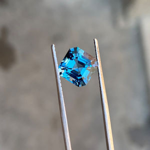 100% Topacio azul cielo Natural forma cuadrada corte Octágono piedra preciosa genuina anillo suelto colgante tamaño joyería hacer piedras preciosas sueltas OEM - Product Image 1