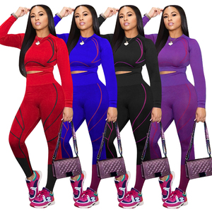 Vêtements de sport Fitness Yoga Ensemble sans couture Quantité Spandex Style Time Lead Pattern Wear Nylon Solid Support Caractéristique - Product Image 1