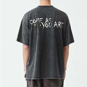 Camiseta Vintage de Alta Calidad con Lavado Ácido para Hombre, Diseño Holgado Oversize, Logotipo Personalizado, 100% Algodón, Transpirable, de Peso Pesado - Product Image 5