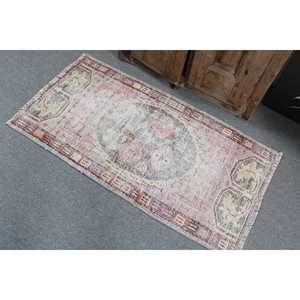 2.1x4.2 ft Vintage Turkish Rug, Small Rug, <b>Red</b> <b>Wool</b> Rug - Product Image 4