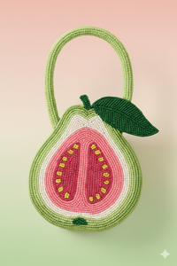 Sac à main perlé motif fruits d'agrumes, style paysage vibrant, nouveauté estivale, orné de cristaux, fermeture éclair florale, collection 2026 - Product Image 4