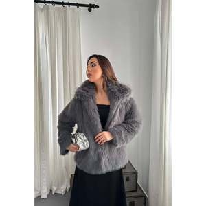 Veste doublée en fausse fourrure anthracite - Anthracite - Product Image 1