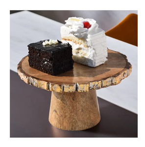 แท่นวางเค้กไม้อะคาเซียที่ตั้งแสดงบนโต๊ะของหวานชุดเสิร์ฟเค้กไม้ - Product Image 4