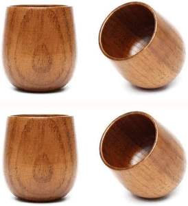 POPULAR Natural Wood Tea Cup Wooden for Wine Coffee Water Hot Cold Drinks Drinking <b>Mug</b>, <b>Japanese</b> Style Wood Tea Cup - Product Image 5