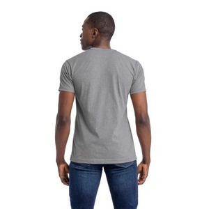 T-shirts décontractés d'été pour hommes en coton 100% de haute qualité, couleur gris chiné, anti-froissement, respirants, col rond, manches courtes, en solde - Product Image 5