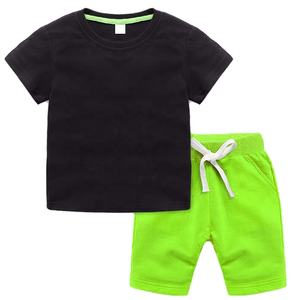 Ensemble 2 pièces pour enfants filles, t-shirts et tenues courtes, vêtements pour enfants, collection été - Product Image 1