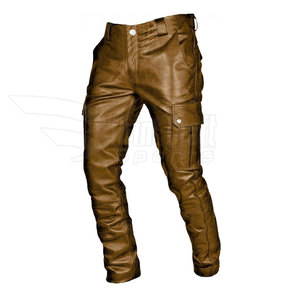 Pantalon en cuir décontracté pour hommes le plus vendu Vêtements de rue légers avec un design unique et un prix de fermeture à bouton - Product Image 1