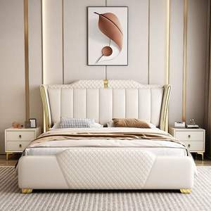 Cama Moderna de Lujo Estilo Europeo con 2 Mesitas de Noche, Tallada a Mano, Madera de Teca Sólida y Duradera, Ecológica, Premium, en Varios Tamaños para Dormitorio - Product Image 3