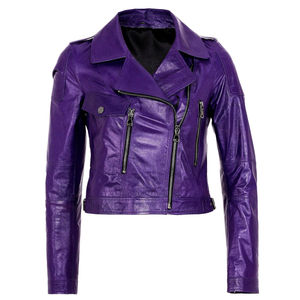 Chaqueta de invierno de piel de oveja auténtica para mujer, técnica lavada, relleno de algodón, cierre de cremallera a prueba de viento, procesamiento en bruto - Product Image 3