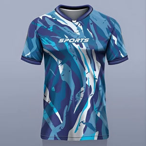 Camiseta de Fútbol de Manga Corta con Cuello en V para Hombre, Nuevo Estilo de Moda, Ropa Deportiva, Camiseta de Fútbol con Estampado Personalizado - Product Image 2