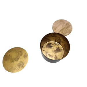 Bougeoir en métal doré martelé de qualité supérieure avec couvercle Lotus Bougeoir décoratif pour la maison pour anniversaire et Noël - Product Image 4