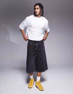 Ropa de calle de verano, pantalones cortos de mezclilla de algodón lavados desgastados holgados personalizados rectos para hombres, pantalones vaqueros de moda Vintage para hombres - Product Image 6