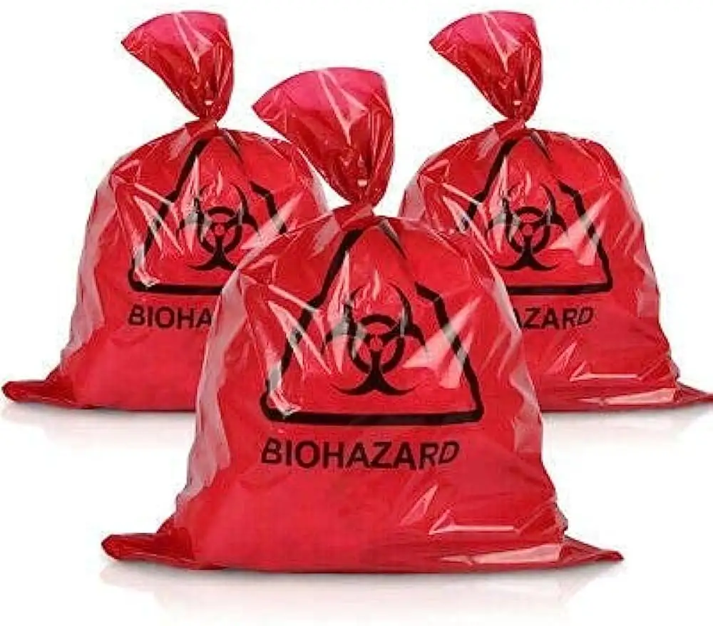 LDPE hoặc HDPE dày lên túi rác y tế nặng nhiệm vụ Biohazard chất thải y tế xử lý Túi Y Tế tái chế Biohazard bagd