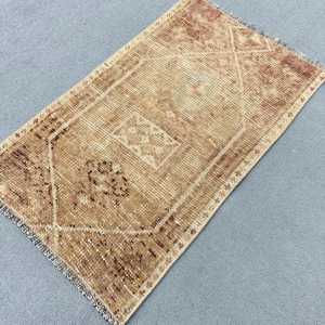 1.5x2.5 ft Vintage Rug, <b>Brown</b> Floral Turkish <b>Wool</b> Rug - Product Image 2