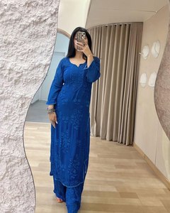 New Festival Women's Clothing Collection Beautiful Georgette <b>Fabric</b> Thread Embroidery Work Fully Stitched <b>Indian</b> Pakistani Style - Product Image 3