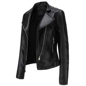 Streetwear 100% vestes pour femmes en cuir véritable nouveau décontracté et élégant Chaqueta De Cuero veste en cuir véritable à col surdimensionné - Product Image 1