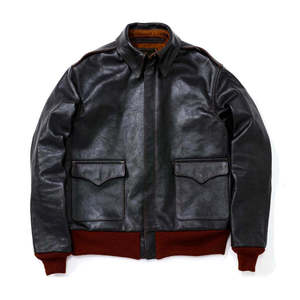 Blouson de motard en cuir véritable pour homme, col montant, fermeture éclair, coupe classique, vêtement d'extérieur d'hiver, streetwear décontracté - Product Image 1