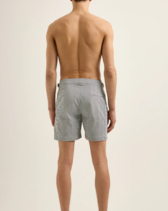 Shorts de bain sur mesure en seersucker pour hommes, shorts de plage classiques à rayures |   Shorts de bain sur mesure en seersucker pour hommes, rayures classiques, plage - Product Image 2