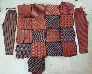 Femmes coton imprimé végétal Ajrakh pantalon Handblock impression lâche cordon été Boho doux pyjama bohème OEM personnalisé - Product Image 3