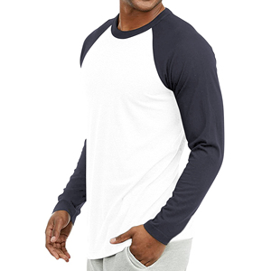Camiseta de Manga Larga Raglán para Hombre Wholesale210, Corte Ajustado, 74% Algodón, 26% Poliéster, Transpirable, de Secado Rápido, Antiencogimiento, para Adultos - Product Image 2