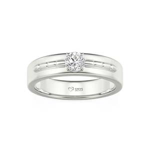 Bague de fiançailles solitaire Jeulia personnalisée inspirée du bambou pour homme - Product Image 3