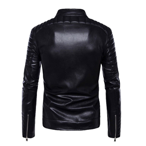 Wholesale Men Genuine Premium Leather Slim Fit Biker Style Winter Fashion Motorcycle <b>Jacket</b> Windproof <b>Waterproof</b> Sheep Stand - Product Image 3