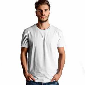 Camiseta de mezcla de algodón de alta calidad, camiseta personalizada para hombre, camiseta ajustada en blanco, camisetas negras o blancas para hombre - Product Image 6