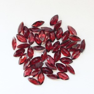 พลอยโกเมนธรรมชาติขนาด4x8มม. ตัดเหลี่ยมเพชรพลอยหลวมลูกปัดหินสอบเทียบคุณภาพสูงสำหรับการทำเครื่องประดับขายส่ง - Product Image 4