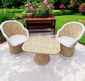 Premium Quality Modern <b>Bamboo</b> Chairs With <b>Table</b> Comfortable Handmade Chair Set For Living Room Garden Outdoor Restaurant - Product Image 1