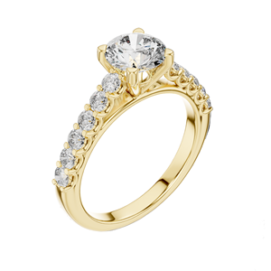 แหวนเพชรทรงกลม 1.54 กะรัต สำหรับผู้หญิง VVS-VS EF CVD ทอง 18KT, 14KT, 10KT และเงิน 925  ทองชมพู, ทองเหลือง, ทองขาว - Product Image 4